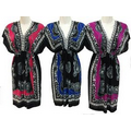 Women's V Neck Cultural Printed Dresses